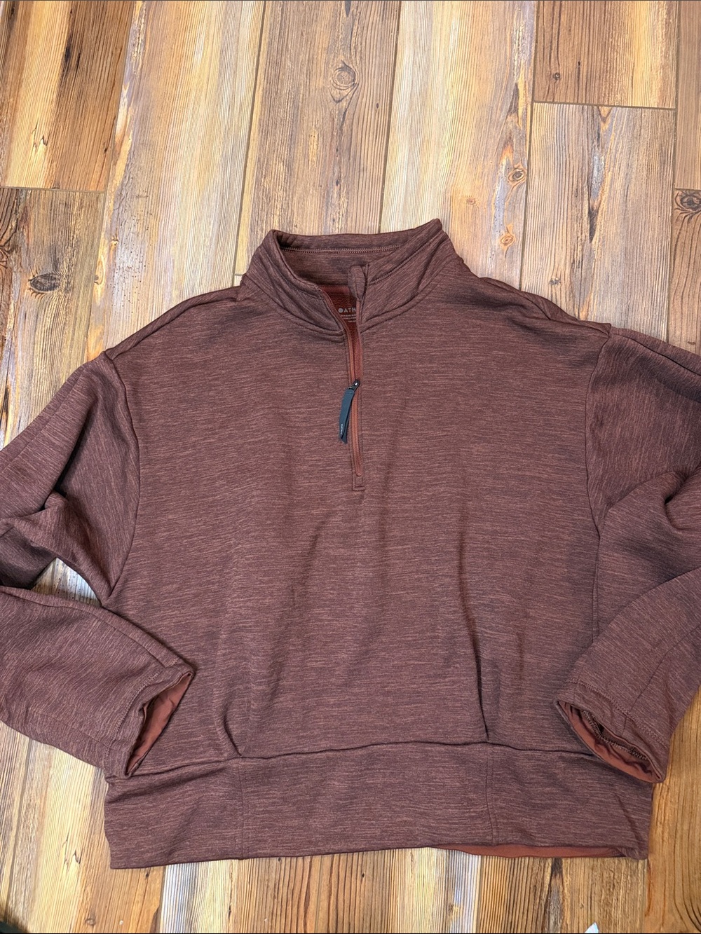 Athleta Women’s Large Heathered Mauve Brown 1/4 Zip Pullover Sweatshirts